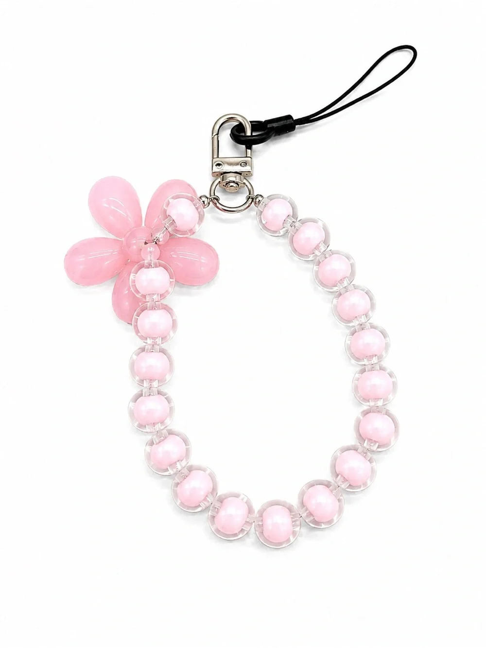 Pink Daisy Beaded Phone Wrist Strap Charm Bag Charm Kawaii Y2K Coquette